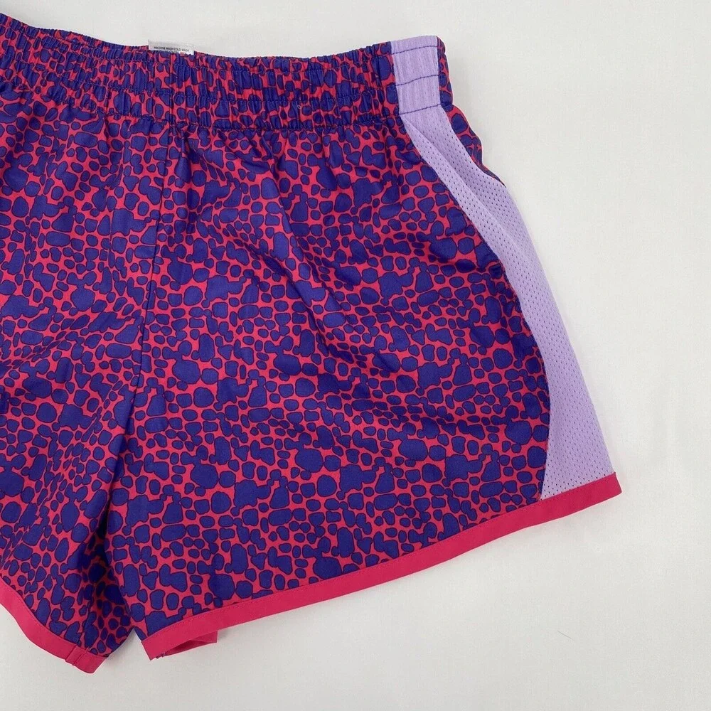 Danskin Now Girl's Cheetah Print Elastic Waist Pull-On Running Shorts Purple XL